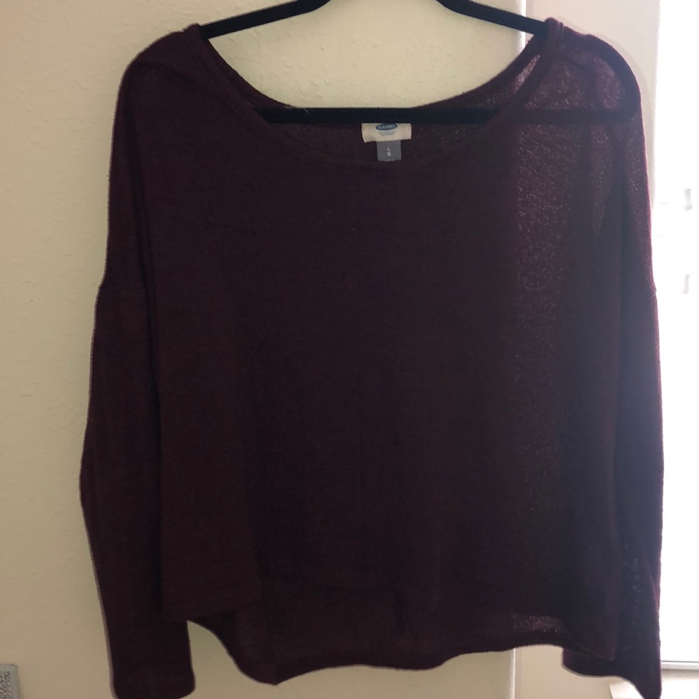 Old Navy maroon long sleeve sweater tee